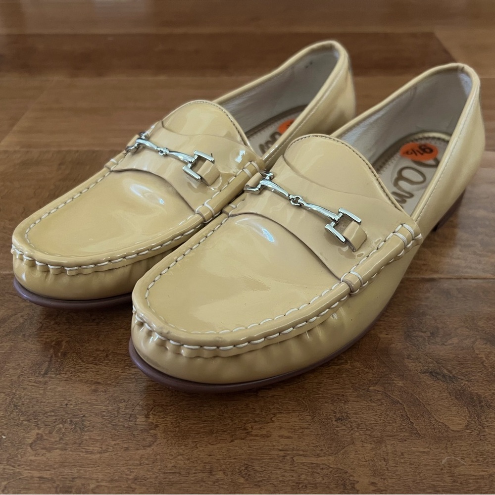 Sam Edelman Tan Patent Leather Loafers - Size 9.5 (EUC)